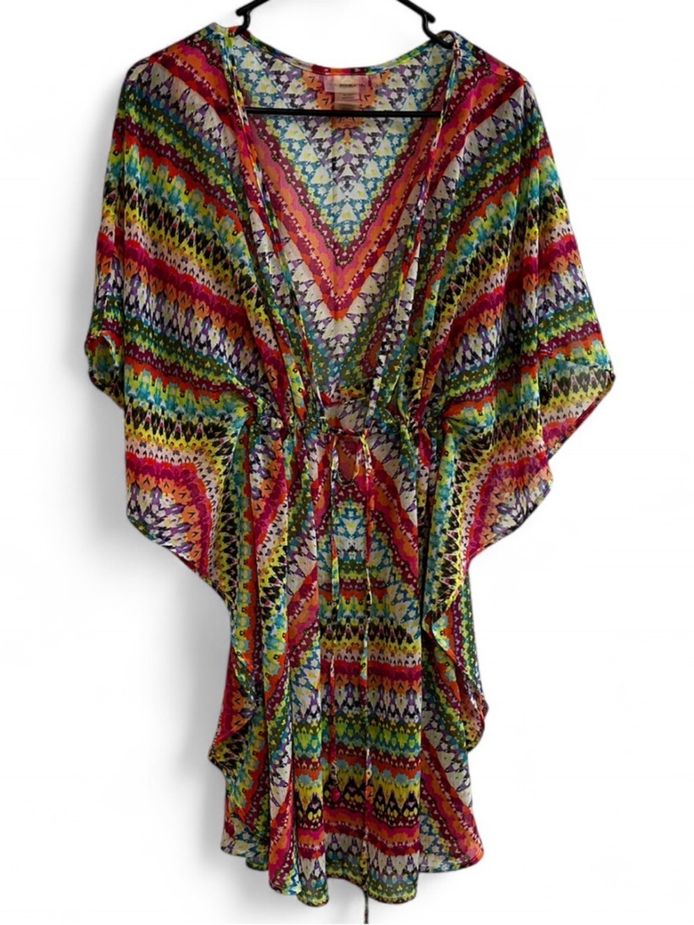 Bleu Rod Beattie Purple, Green & Pink Printed Kimono Top